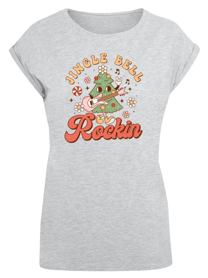 

Футболка F4NT4STIC T-Shirt Jingle Bell Rockin Weihnachten, пятнистый серый