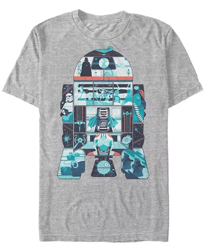 

Мужская классическая футболка с коротким рукавом R2-D2 Back The Scenes из «Звездных войн» Fifth Sun, серый