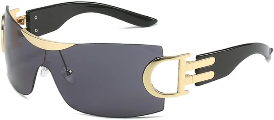 

Роскошные спортивные солнцезащитные очки в стиле панк для женщин, цельные солнцезащитные очки для мужчин, защитные очки от УФ-излучения UV400, модные очки generic, C15