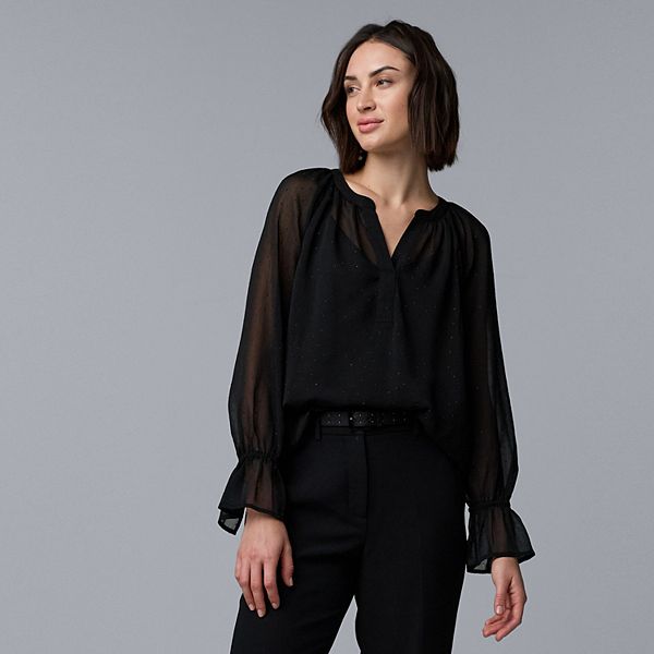 

Женская блузка с присборенным воротником Simply Vera Vera Wang, Black