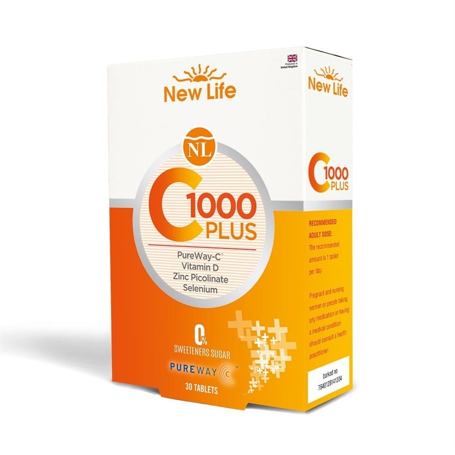 

New Life C 1000 Plus Витамин C Витамин D 30 таблеток с цинком и селеном
