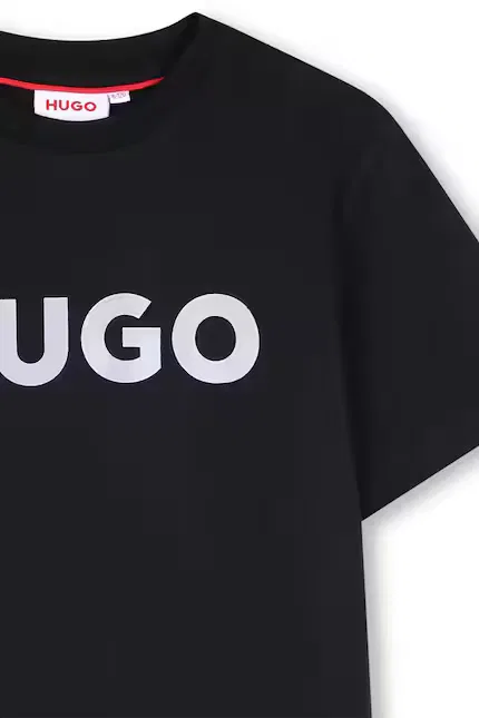 Футболка детская хлопковая HUGO, черный — фото 3
