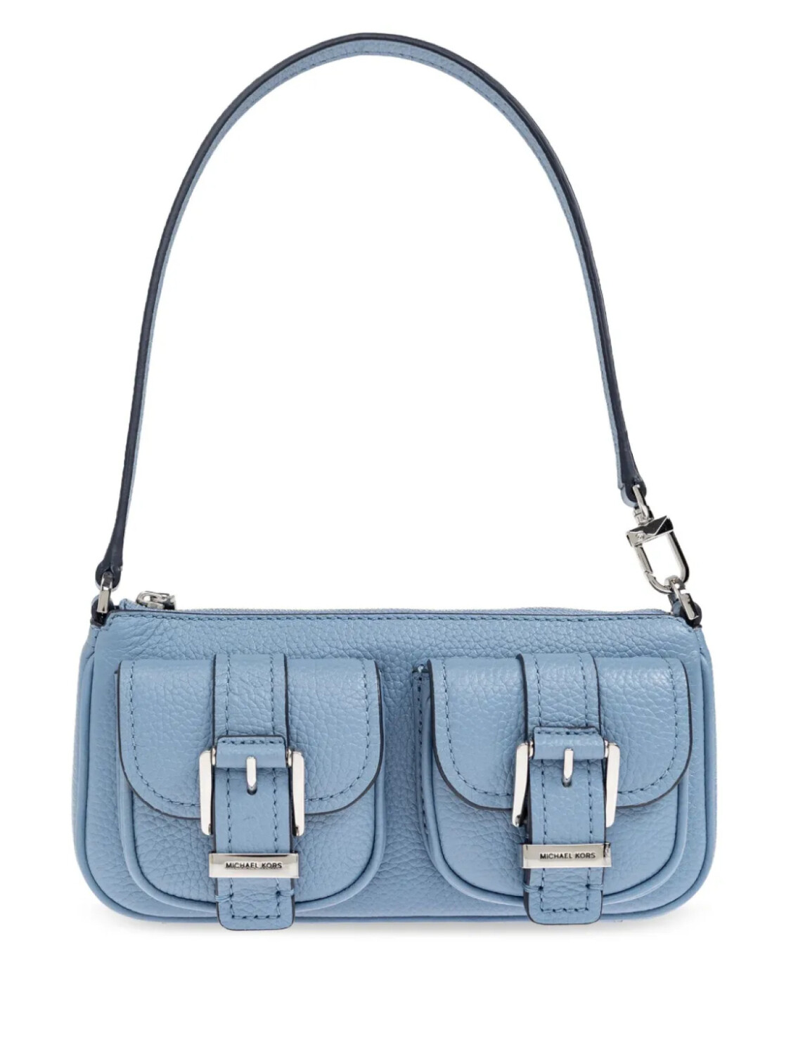 

Сумка Michael Michael Kors Zoe Small Pebbled Leather Pochette, серо-синий