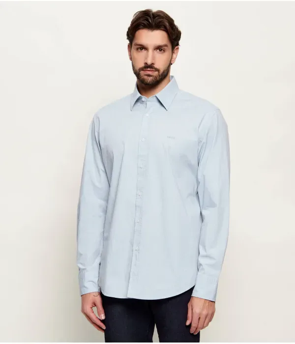 Элегантная рубашка_6_М regular fit Boss Orange, небесно-голубой — фото 3