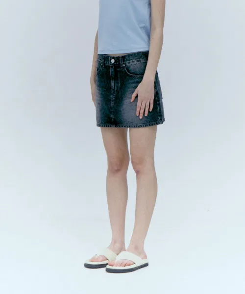 Женская мини-юбка Rest&Recreation DENIM SKIRT_BLACK — фото 2