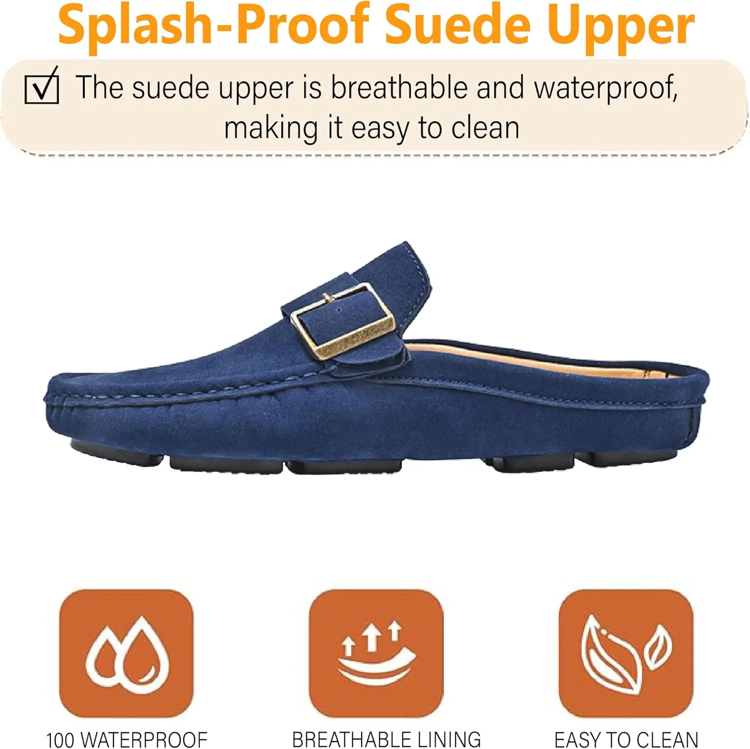 Мокасины кожаные Asifn Slip-On Loafers, синий — фото 2