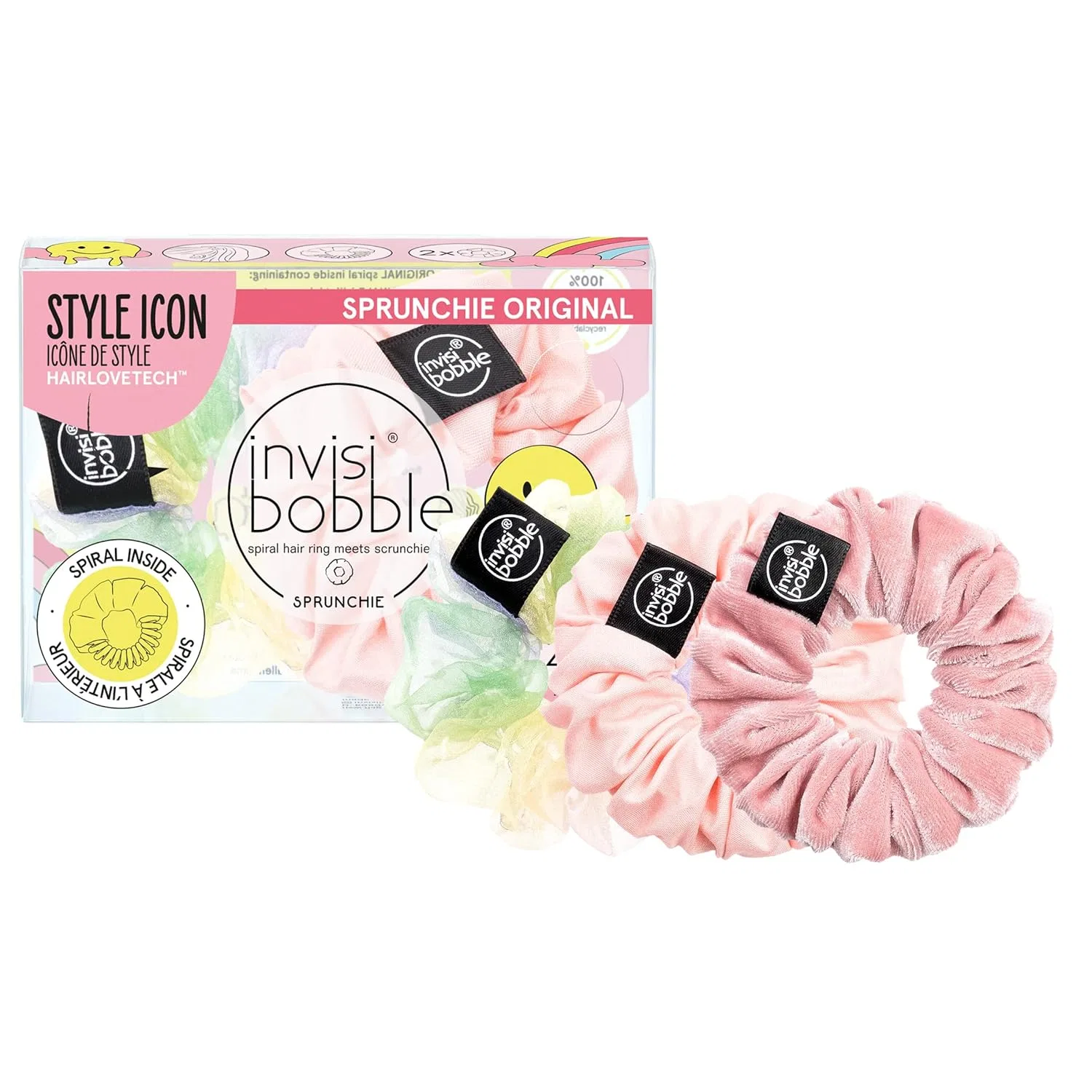 Набор резинок для волос «Retro Dreamin' Pastel» от invisibobble, 3 шт. Invisibobble, Pink And Rainbow