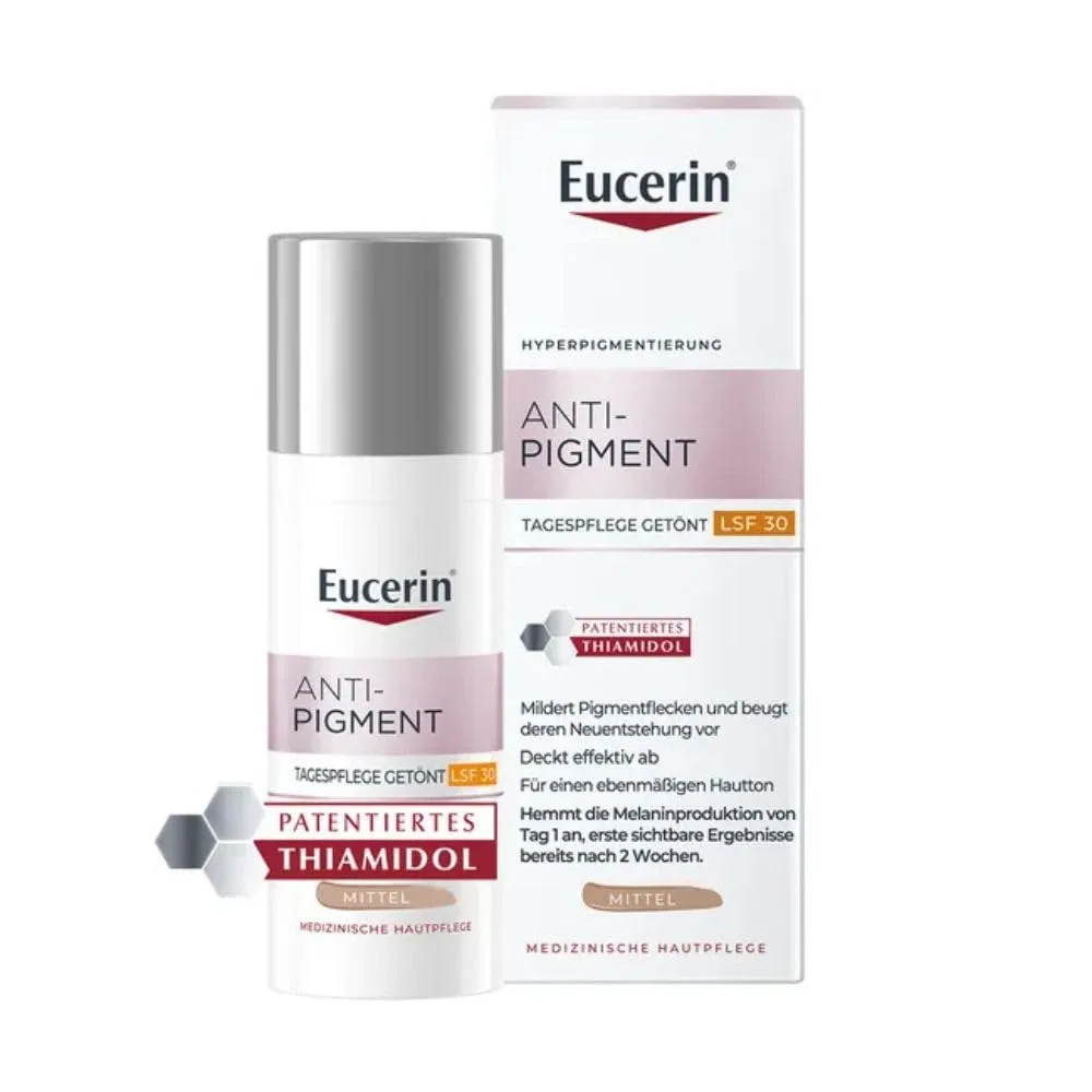 Крем для лица SPF EUCERIN Тонирующий дневной Anti-pigment, средний тон