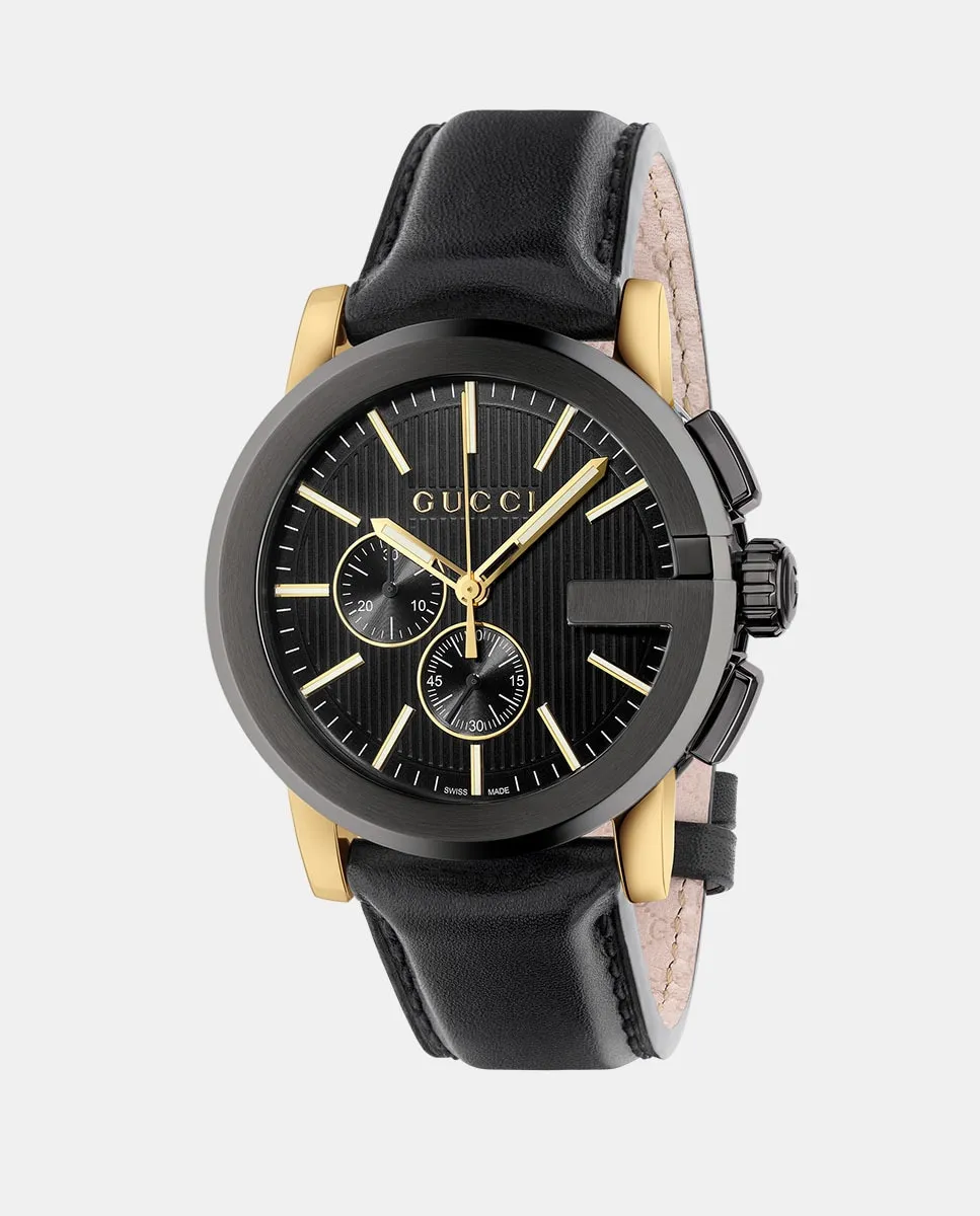 

Мужские часы G-Chrono YA101203 в черной коже Gucci, черный