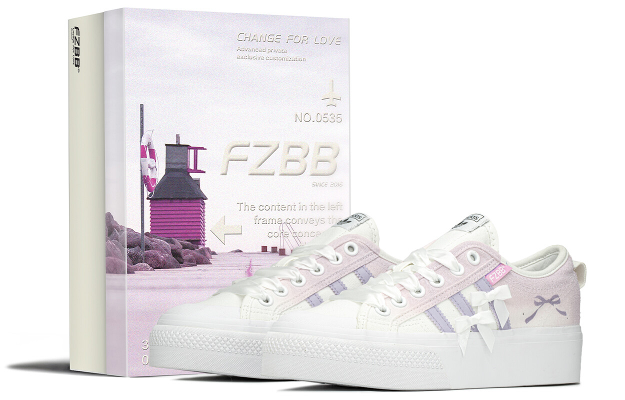 

Кроссовки adidas originals NIZZA Hi Xy22 Skateboarding Shoes Women's Low-top White/purple, фиолетовый