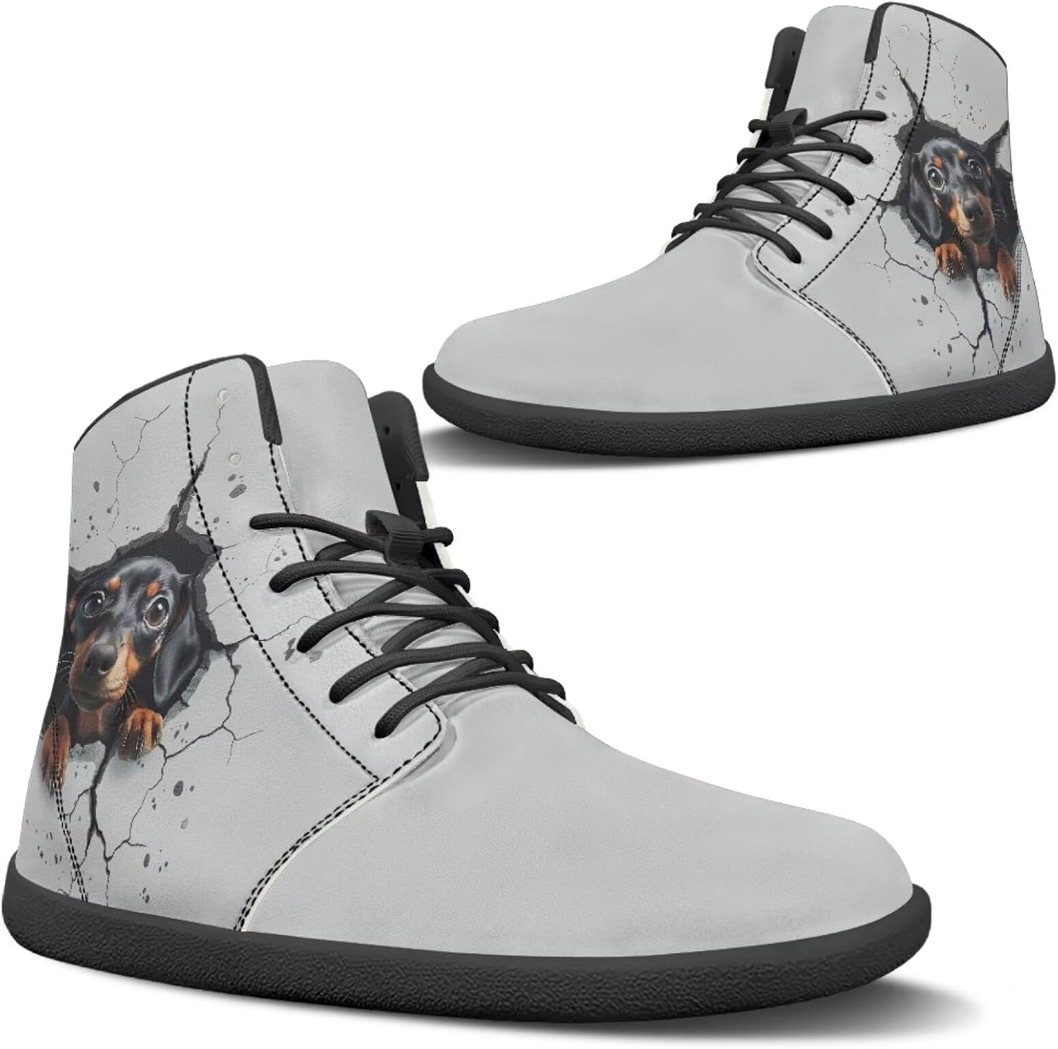 

Высокие кроссовки с животным принтом для мужчин, с широкой носочной частью, шнуровкой, противоскользящие, для тренировок и бега Xixirimido, Dachshund