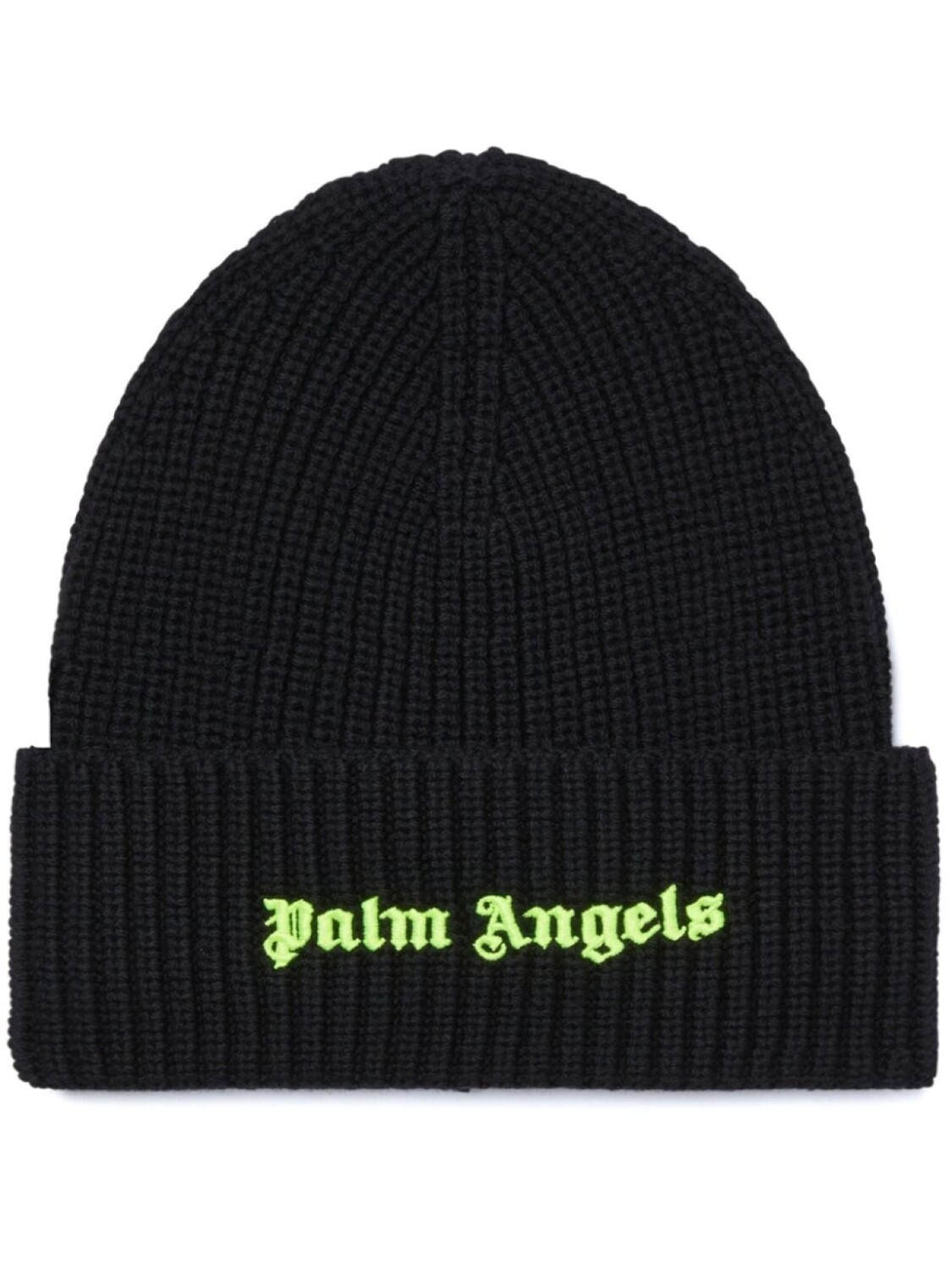 

Palm Angels шапка бини в рубчик с вышитым логотипом, черный