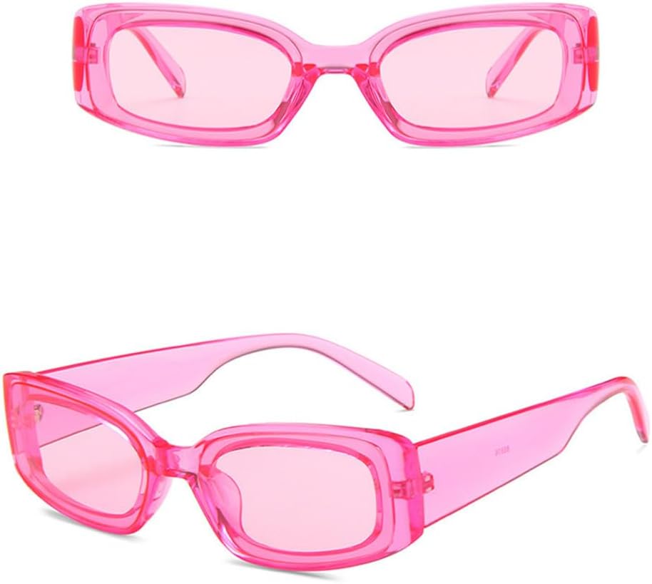 

Солнцезащитные очки конфетных цветов для женщин, винтажные хип-хоп, прямоугольная форма, солнцезащитные очки для мужчин и женщин для активного отдыха, розово-красные MTZJH, One Color