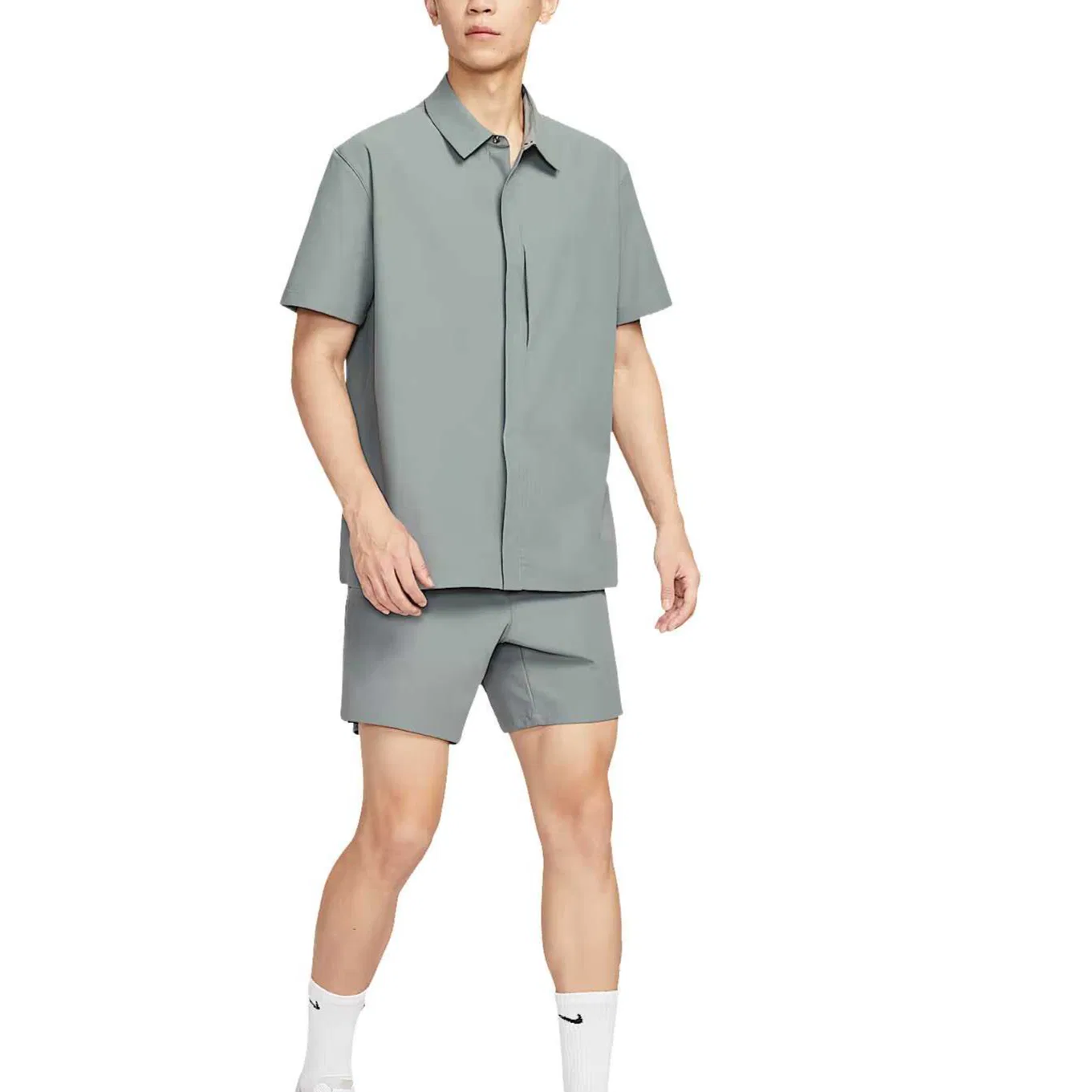 Рубашка Nike Dri-FIT PerfectStretch дымчато-серый/бежево-серый — фото 3