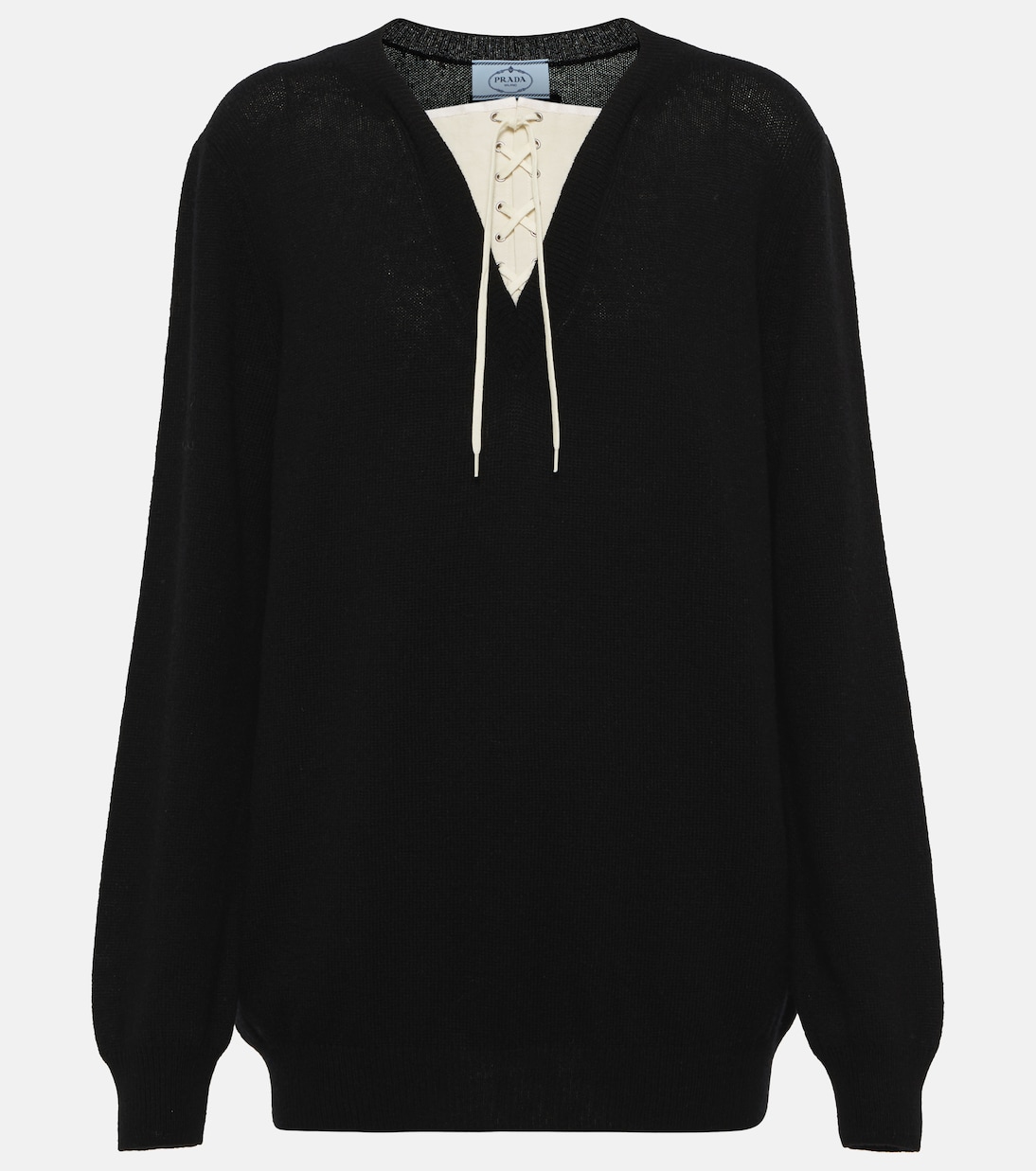 

Кашемировый свитер со шнуровкой Prada, Nero