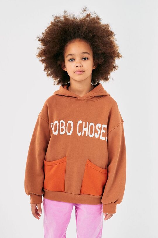 

Детская хлопковая толстовка Bobo Choses, коричневый