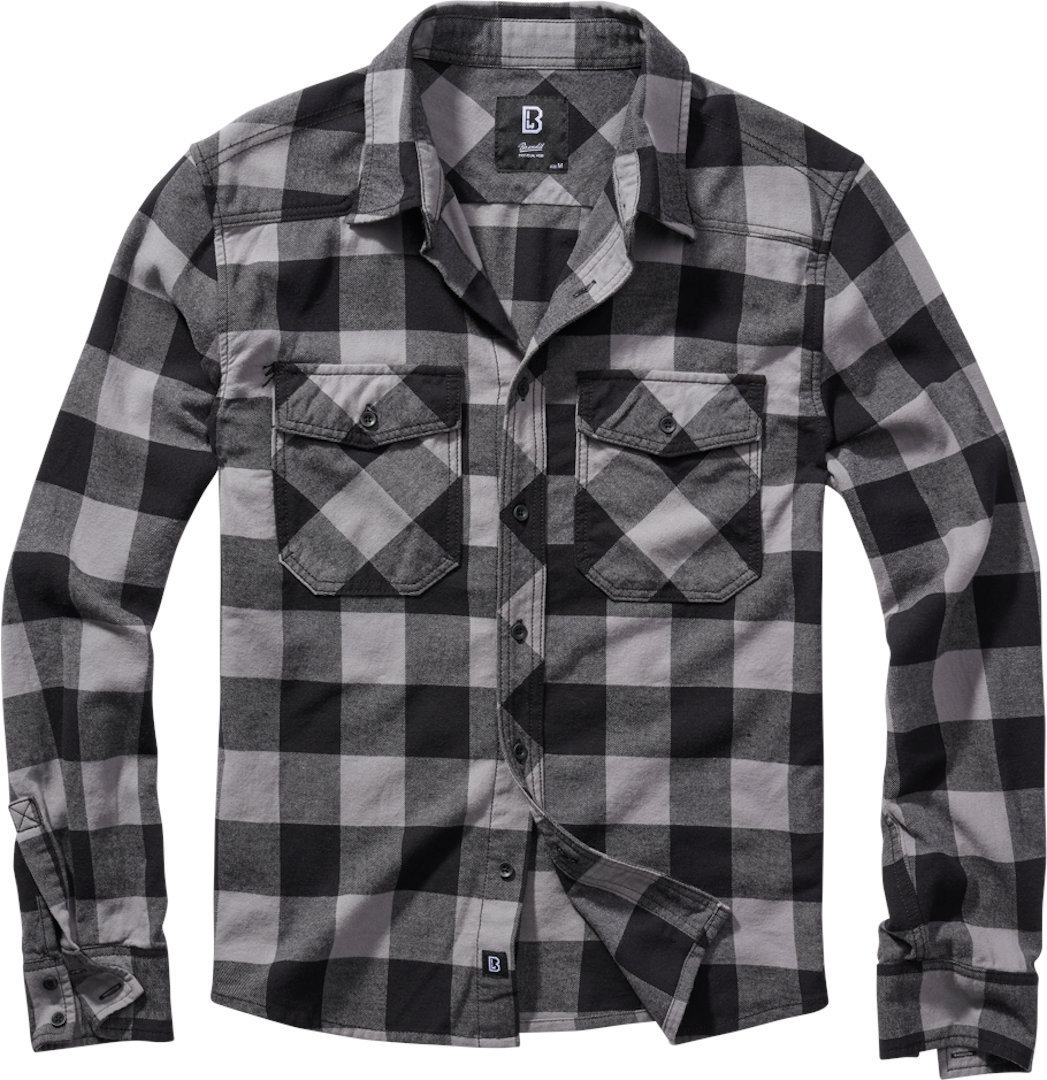 

Рубашка Brandit Check Shirt, черный/серый