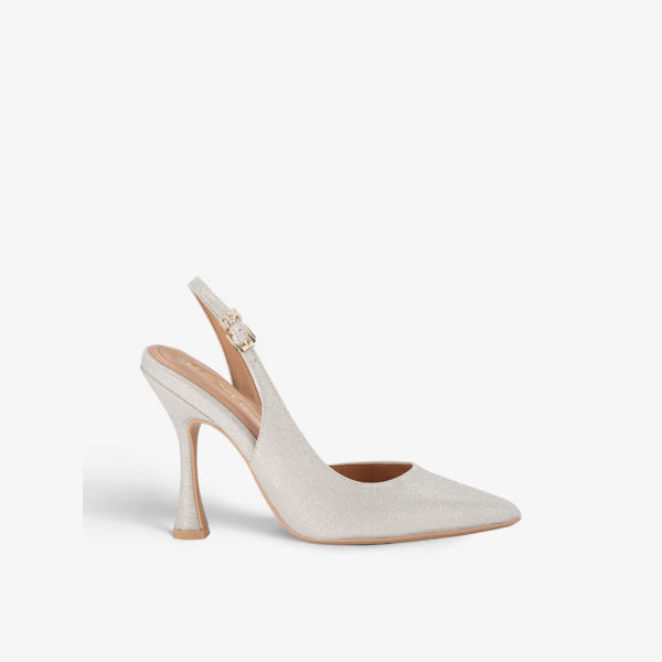 Плетеные туфли Aria с острым носком и пяткой на пятке Kg Kurt Geiger, серебряный