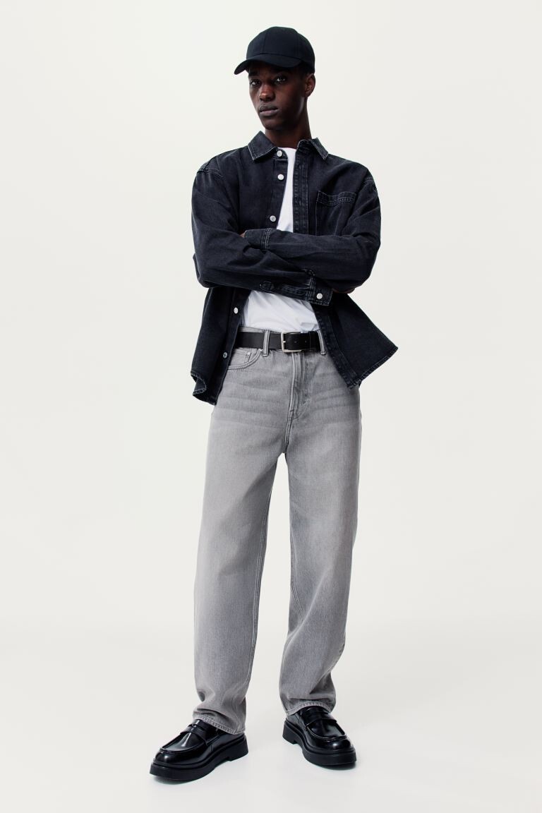 

Свободные джинсы H&M, серый