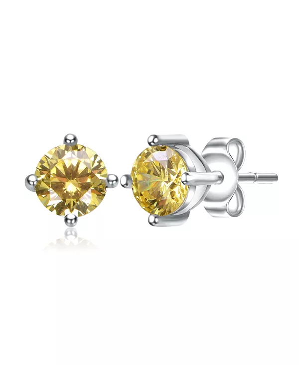 

Серьги-Гвоздики из стерлингового серебра с солитером Gigigirl, yellow