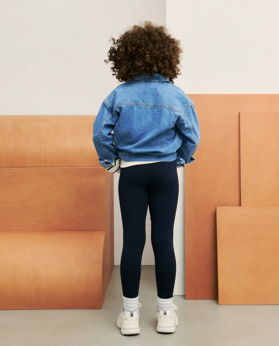 Базовые леггинсы для девочки, однотонные Kids El Corte Inglés, темно-синий — фото 3