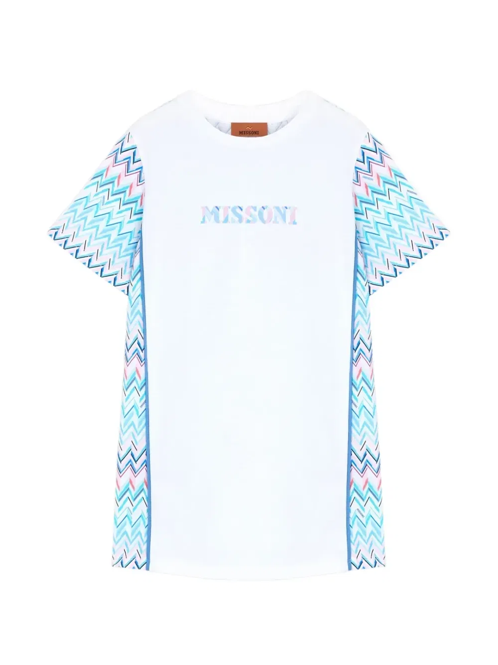 Платье с принтом "зигзаг" и логотипом Missoni Kids, синий