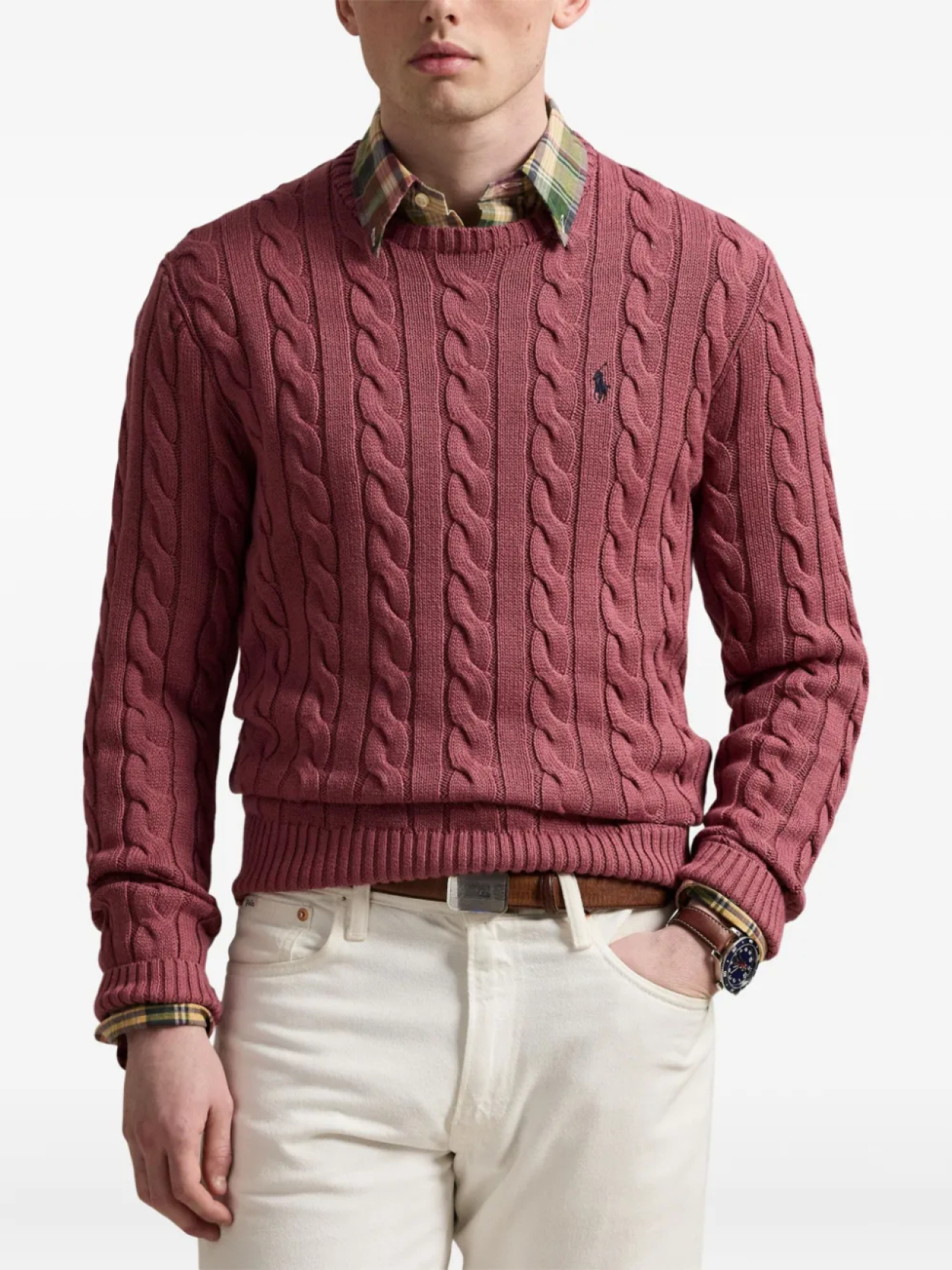 Polo Ralph Lauren джемпер фактурной вязки, красный — фото 3