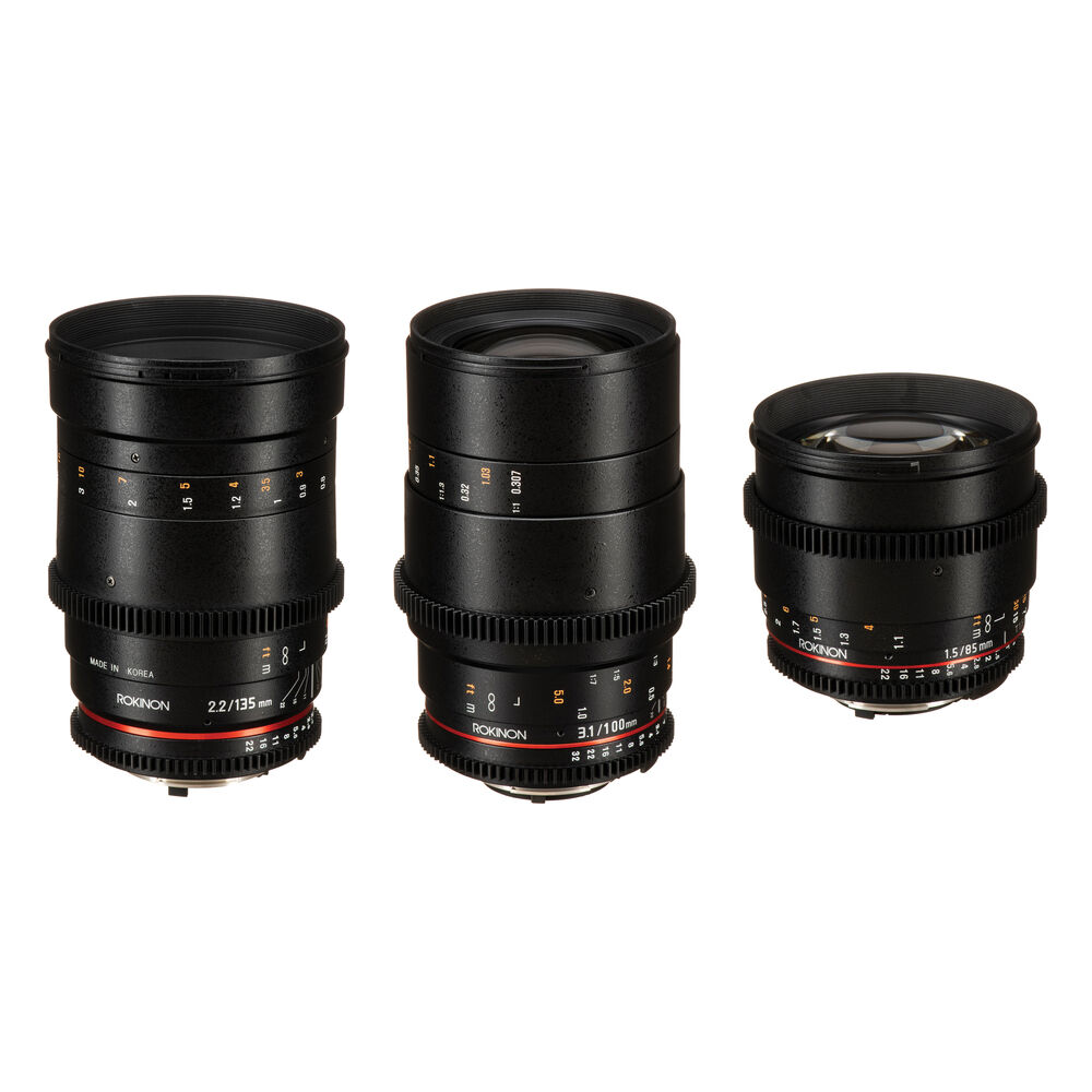 

Комплект объективов Rokinon Cine DS 85, 100, 135 мм (крепление F)