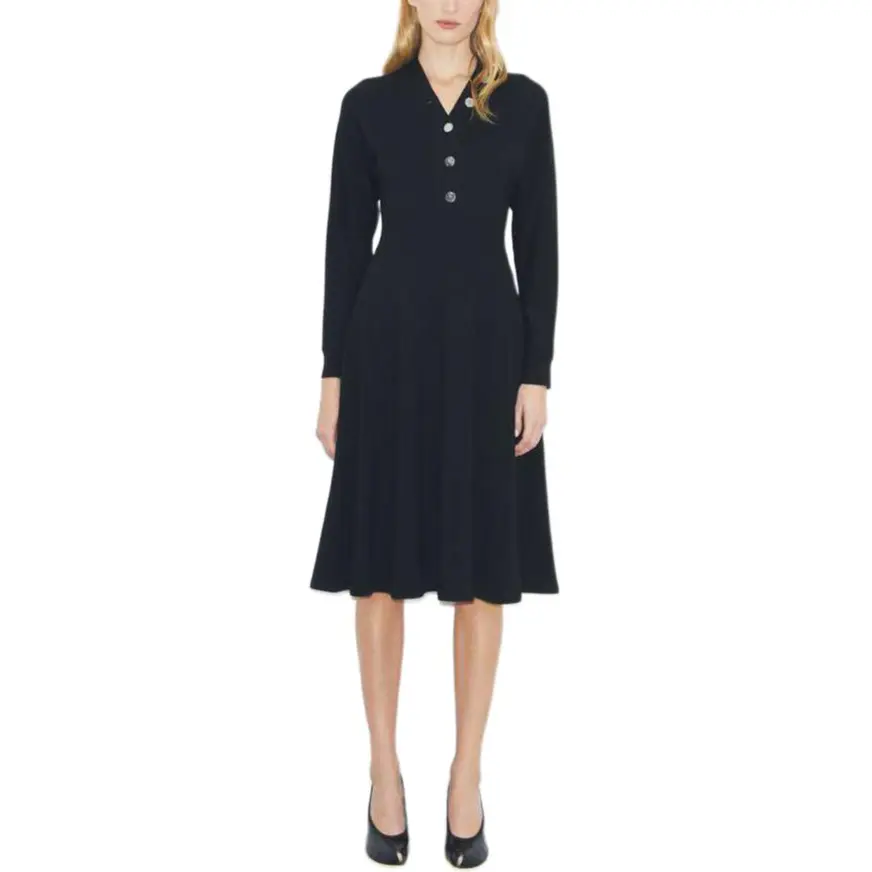 

FW25 Длинное платье с длинными рукавами для женщин TORY BURCH, черный