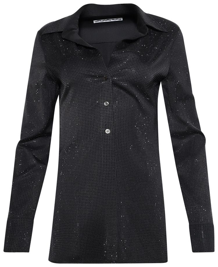 

Приталенная рубашка Alexander Wang с эффектом «выстиранного угольно-черного» цвета, выполненная в технике термофиксации