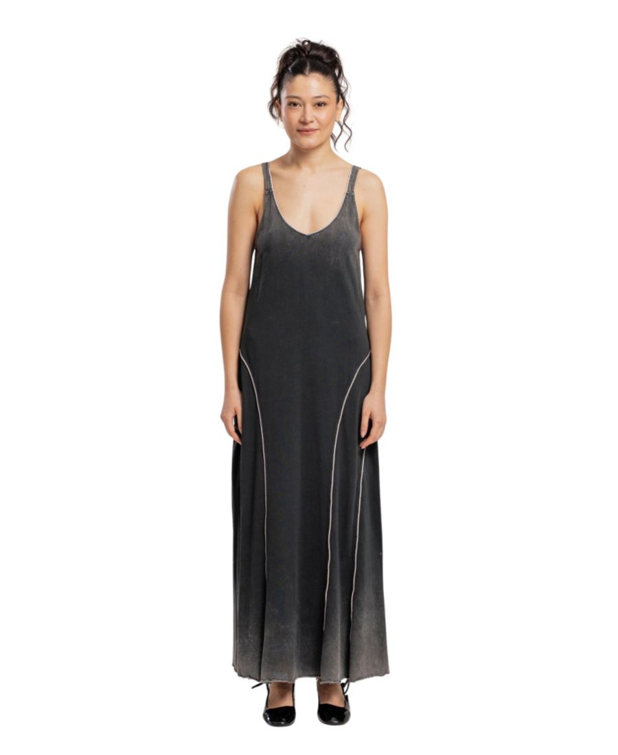 

Женское длинное платье Free Heaven с эффектом кислотной стирки PCFG, Black/gray ombre