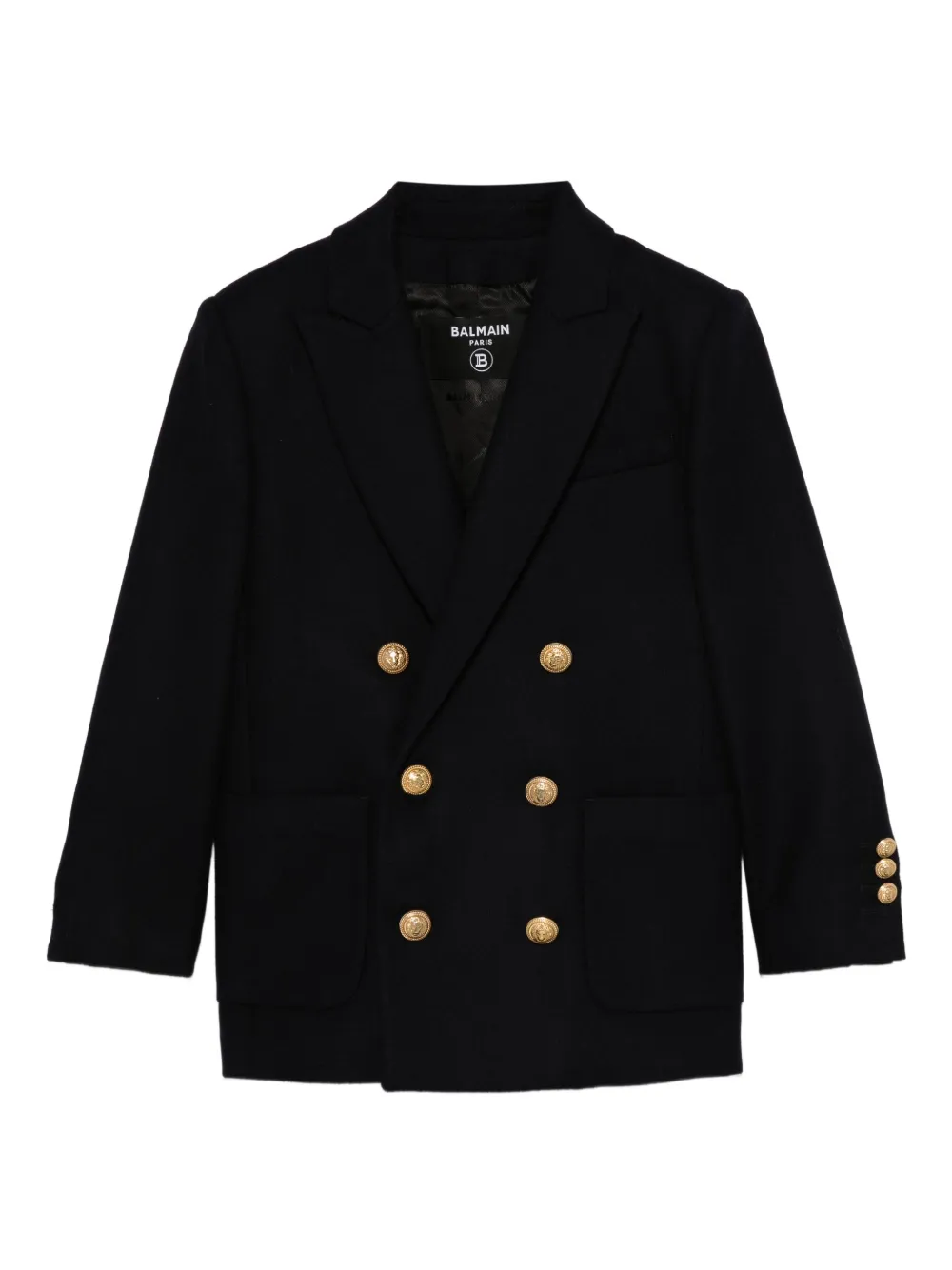 

Двубортный блейзер Balmain Kids, синий