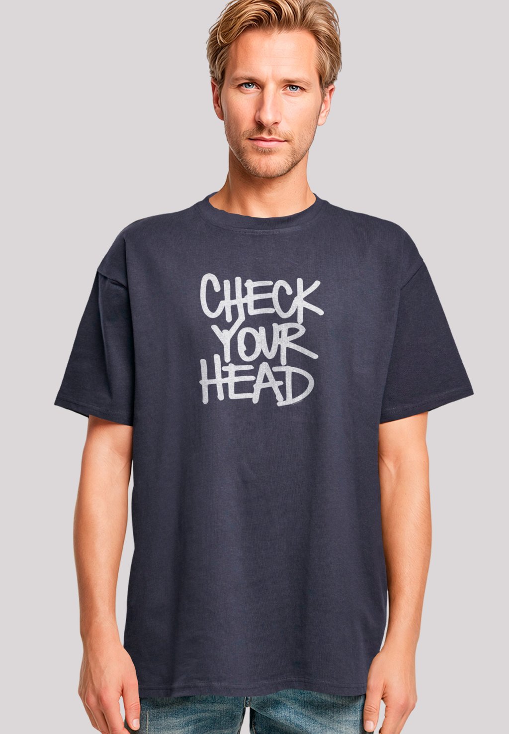 

Футболка с принтом THE BEASTIE BOYS CHECK YOUR HEAD F4NT4STIC, темно-синий
