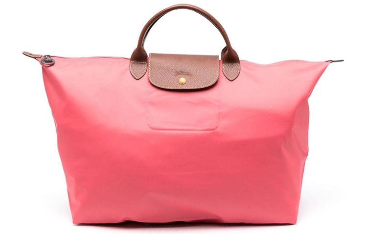 

Сумка через плечо Le Pliage с кожаной отделкой, дорожная сумка, женская розовая LONGCHAMP