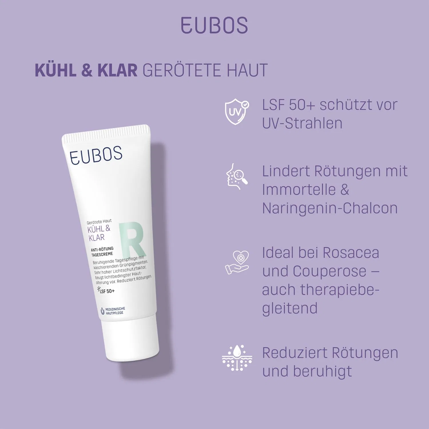Маска для лица Eubos — Дневной Cool and Clear против покраснений SPF +, 40 мл — фото 3