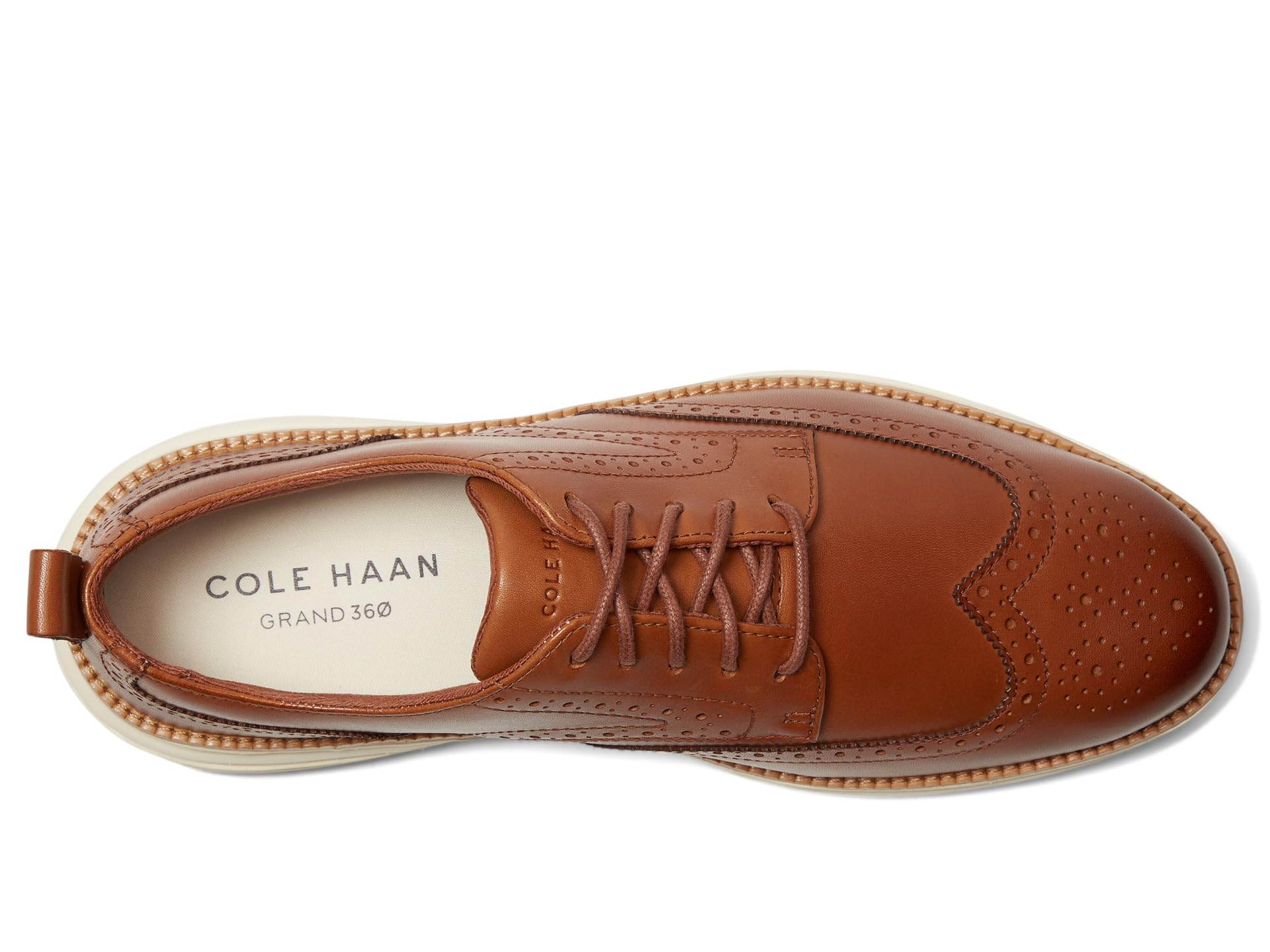 Оксфорды Cole Haan Grand Hurrion Wing Tip Oxford, цвет British Tan/Ivory — фото 2