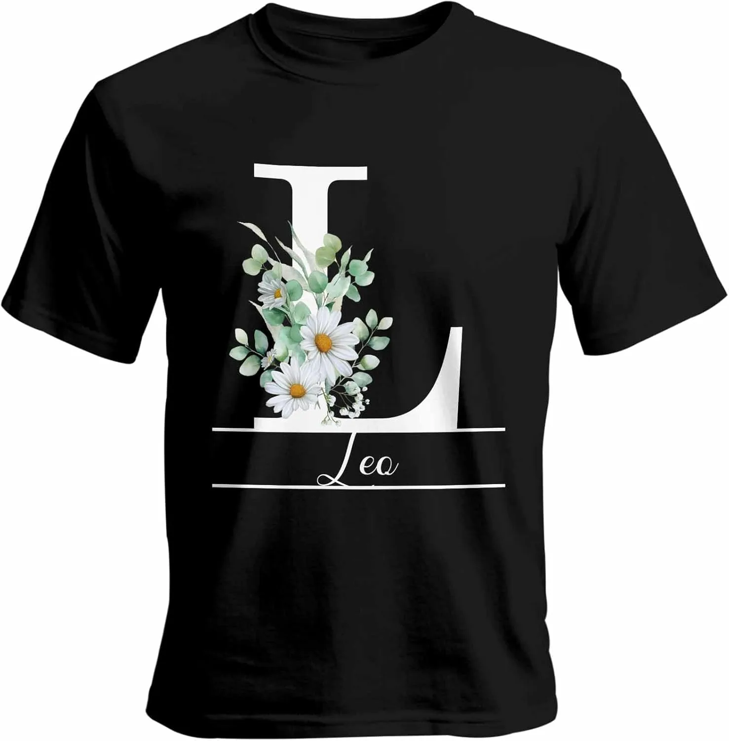 

Футболка с именем или текстом Daisy L, Unisex, Cotton, Round Neck Vaxbryntel