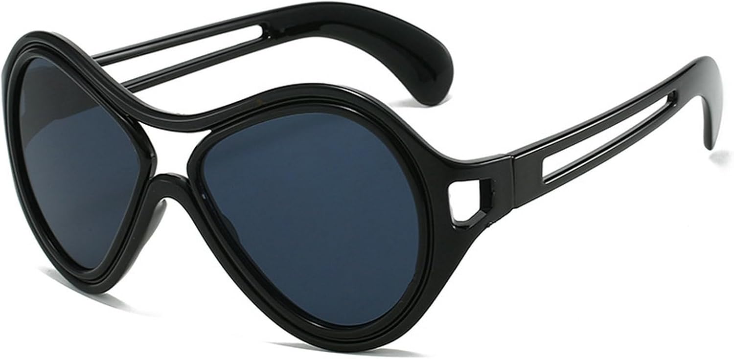 

Модные мужские солнцезащитные очки-пилот с двойной перемычкой, ретро-очки с градиентным зеркальным покрытием и защитой от УФ-излучения UV400, модные женские солнцезащитные очки с уникальной полой конструкцией mincl, Black