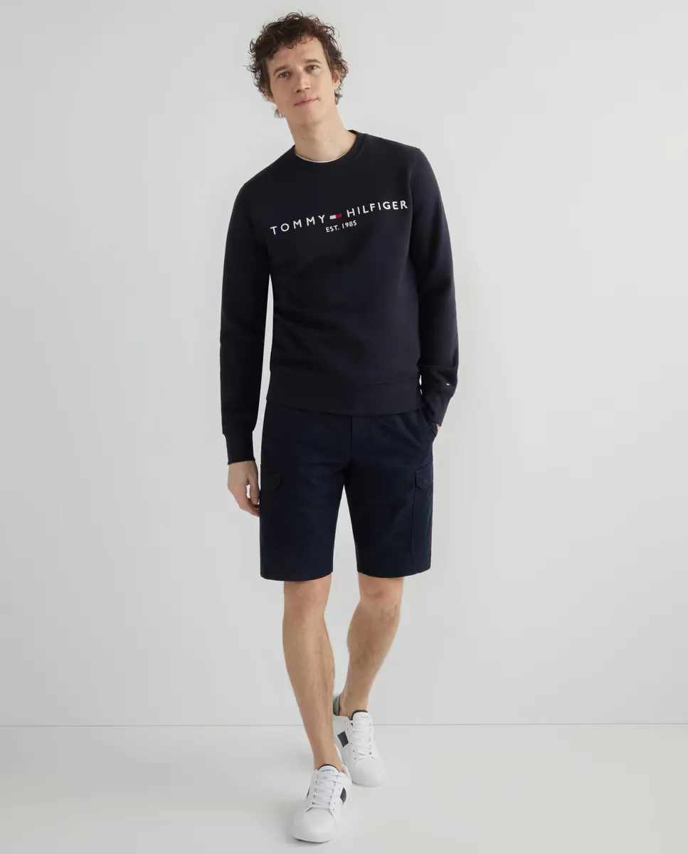 

Синяя мужская толстовка с круглым вырезом Tommy Hilfiger, темно-синий