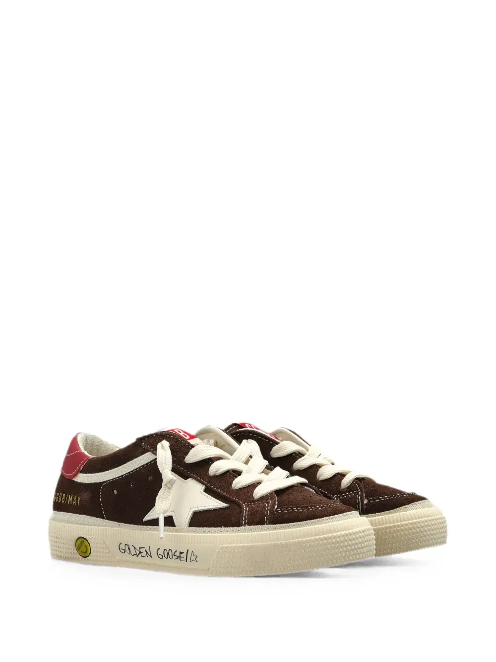 Кроссовки May со вставкой в виде звезды Golden Goose Kids, коричневый