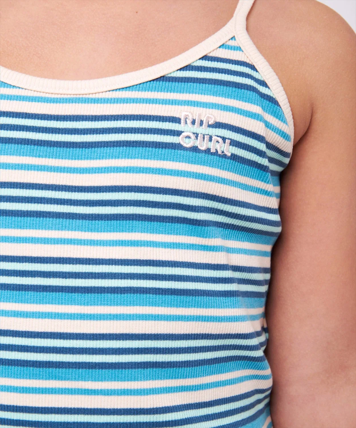 Детский топ-борцовка Rip Curl Sunrays Rib с полосками, хлопок, синий