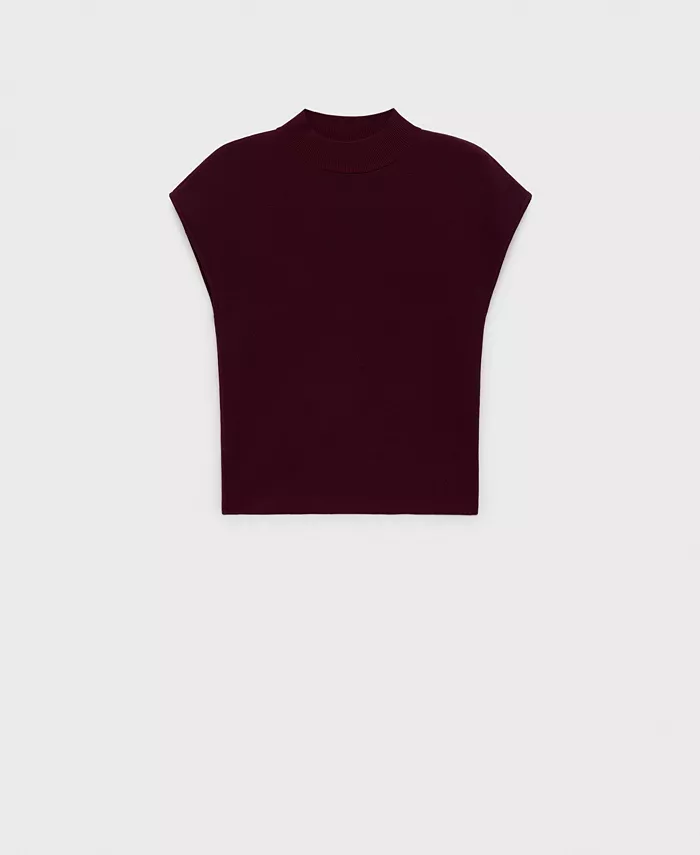 

Женский короткий свитер с круглым вырезом Perkins-Neck MANGO, красный