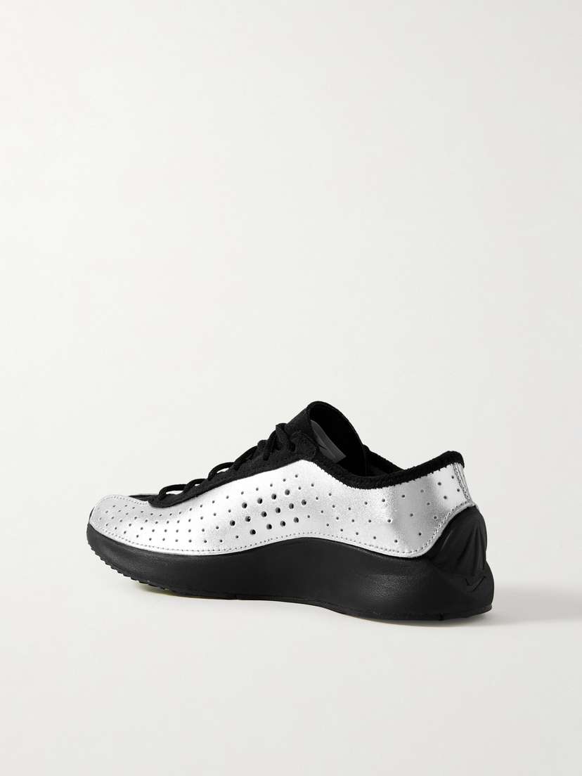Кроссовки Air Superfly из замши и перфорированной металлизированной кожи Nike, серебряный — фото 3