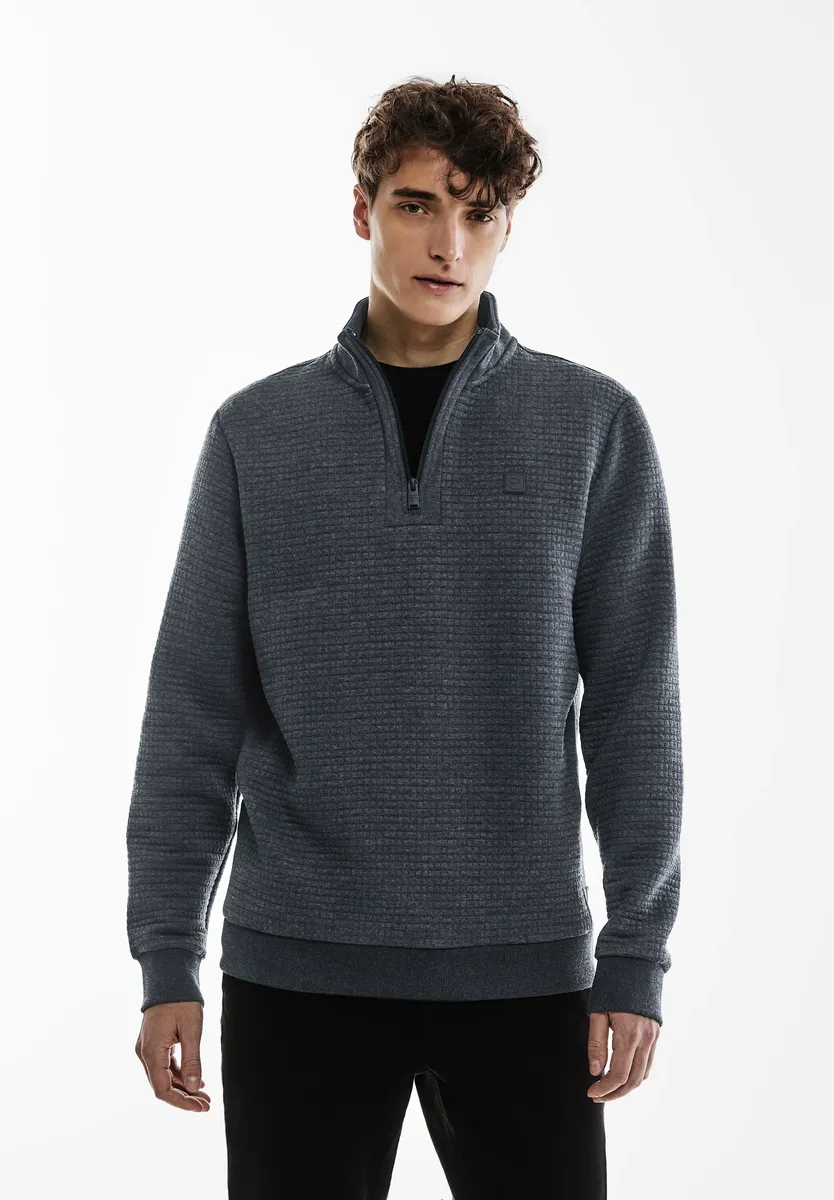 

Толстовка STREET ONE MEN, с воротником стойкой, серый