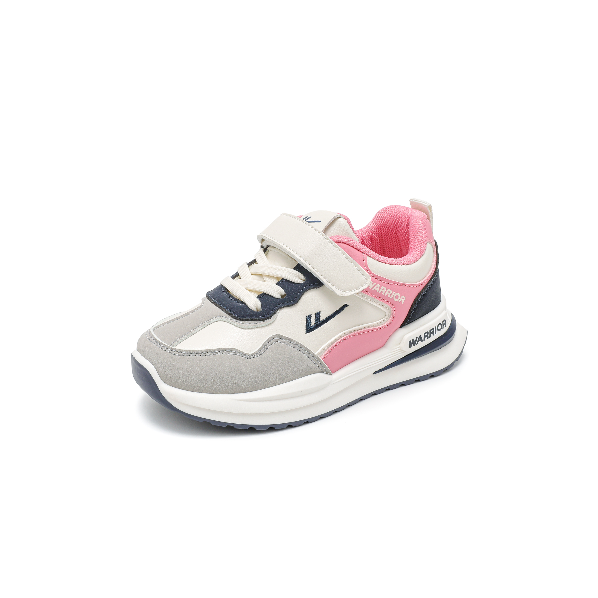 

Кроссовки с амортизацией, износостойкие, низкие, детские. WARRIOR, бежевый/синий/розовый