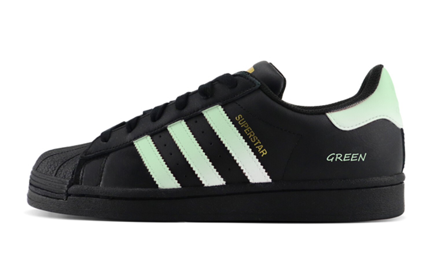 

Кроссовки для скейтбординга Superstar, унисекс, низкие, черный/зеленый Adidas Originals