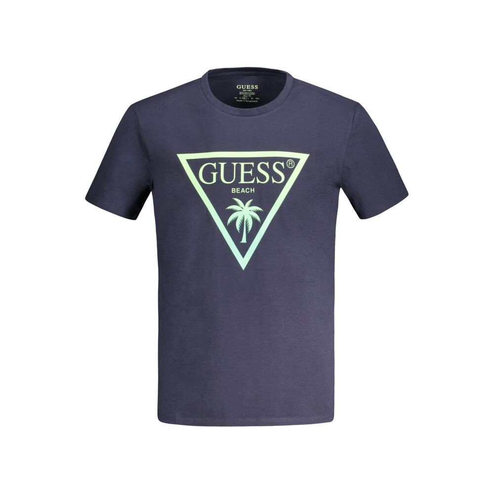

Синяя хлопковая футболка Guess Shoes