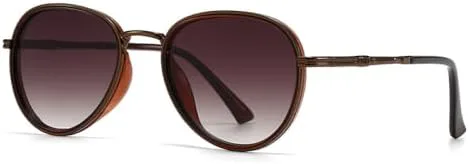 

Ретро металлические мужские солнцезащитные очки с градиентным переходом для женщин, защита от УФ-излучения UV400, модные панк-солнцезащитные очки MTZJH, Brown Tea