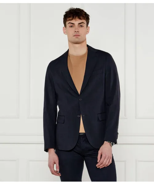 

Элегантный льняной жакет p-hanry-flaps-wg-252 Slim fit Boss, синий