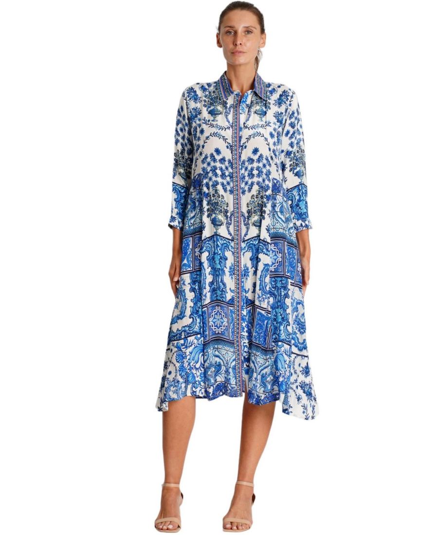 

Платье миди с длинными рукавами-колоколами La Moda Clothing, Blue